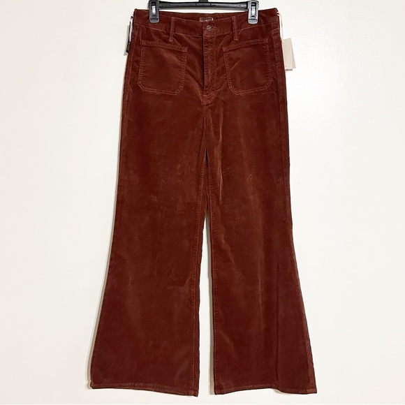 mother Pants - MOTHER NWT The Cord Patch Pocket Roller Brown Corduroy Flare Pants